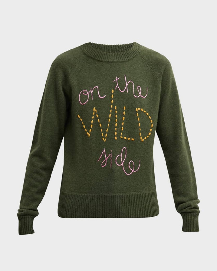 Sweaters Lingua Franca | On The Wild Side Raglan Pullover Moss