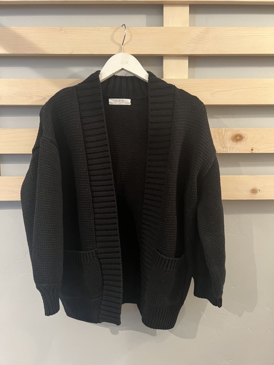 Sweaters One Grey Day | Laurel Cocoon Cardigan Black