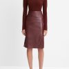 Bottoms Vince | Tailored Leather Skirt Cinnamon