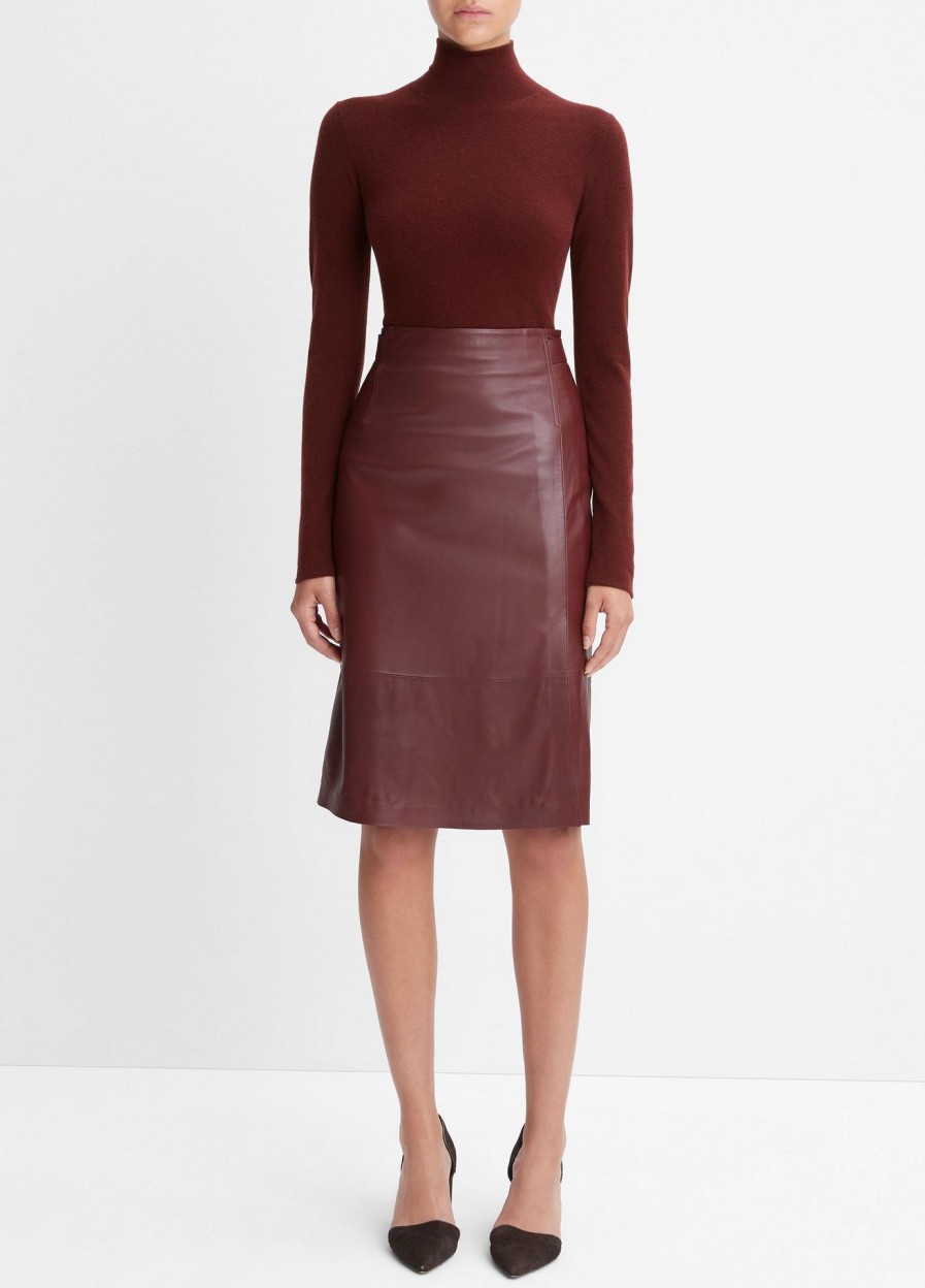 Bottoms Vince | Tailored Leather Skirt Cinnamon