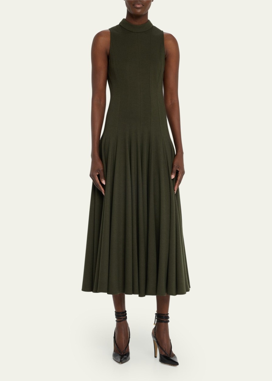 Dresses/Jumpsuits Jason Wu | Mock Neck Ponte Dress Deep Olive