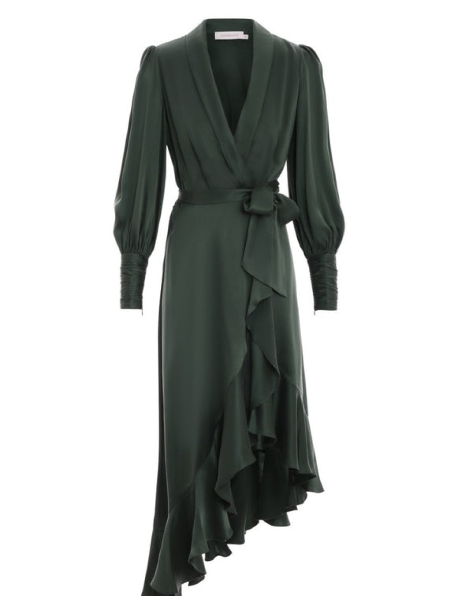 Dresses/Jumpsuits Veronica Beard | Silk Wrap Midi Dress Jade