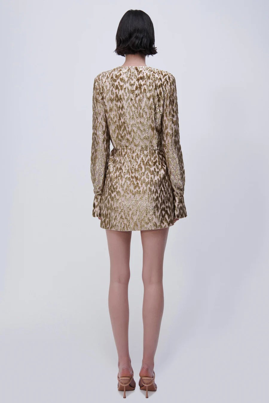 Dresses/Jumpsuits SIMKHAI | Simkhai Camryn Long Sleeve Mini Dress Gold