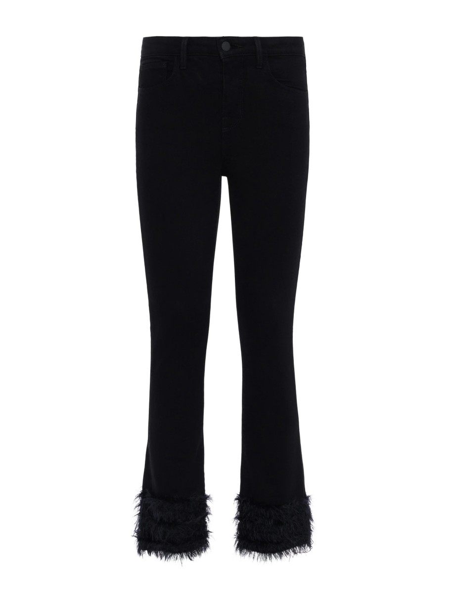 Bottoms L'AGENCE | Tati High Rise Crop Micro Bootcut Feather Jean Black