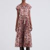 Dresses/Jumpsuits Derek Lam - 10 Crosby | Demetria Flutter Sleeve Dress Burgundy Multi