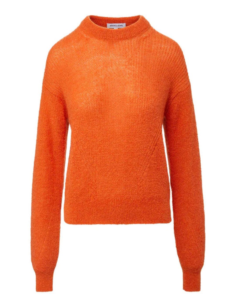 Sweaters Veronica Beard | Melinda Crew Neck Sweater Deep Orange