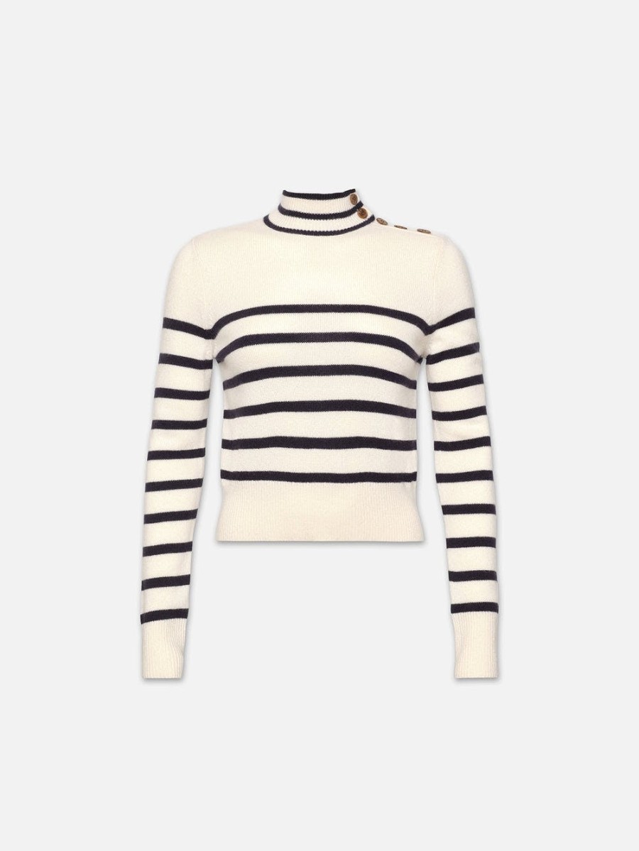 Sweaters Frame | Mariner Cashmere Turtleneck Off White Multi