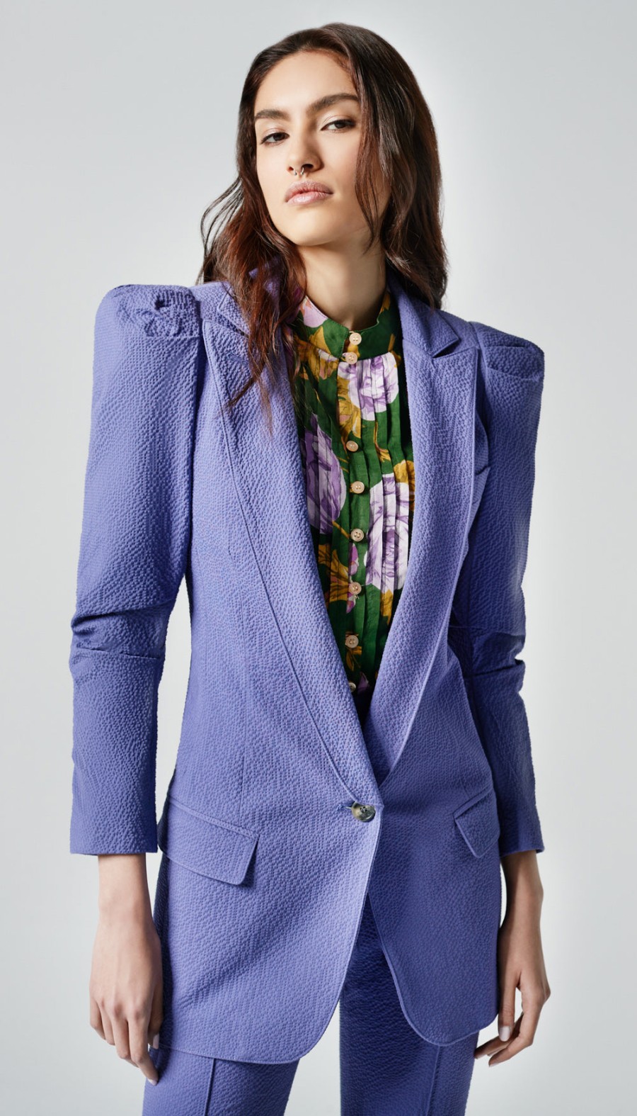 Outerwear Smythe | Scrunch Slv Longline Blazer Deep Mauve