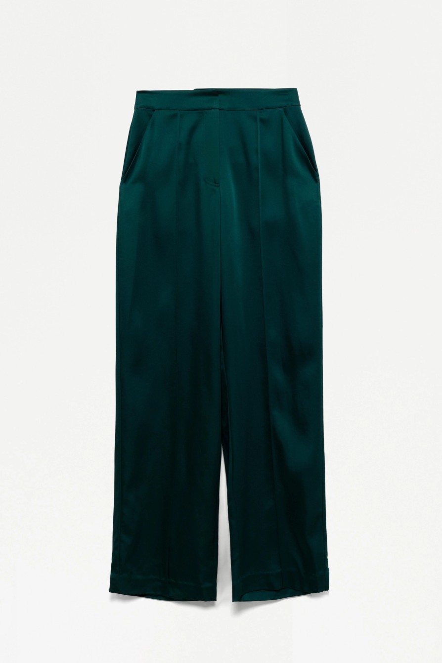 Bottoms SIMKHAI | Kyra Wide Leg Pant Emerald