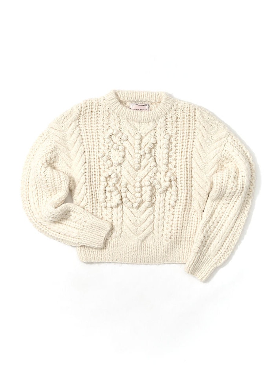 Sweaters Lingua Franca | Ski Bum Cable Knit Sweater Snow