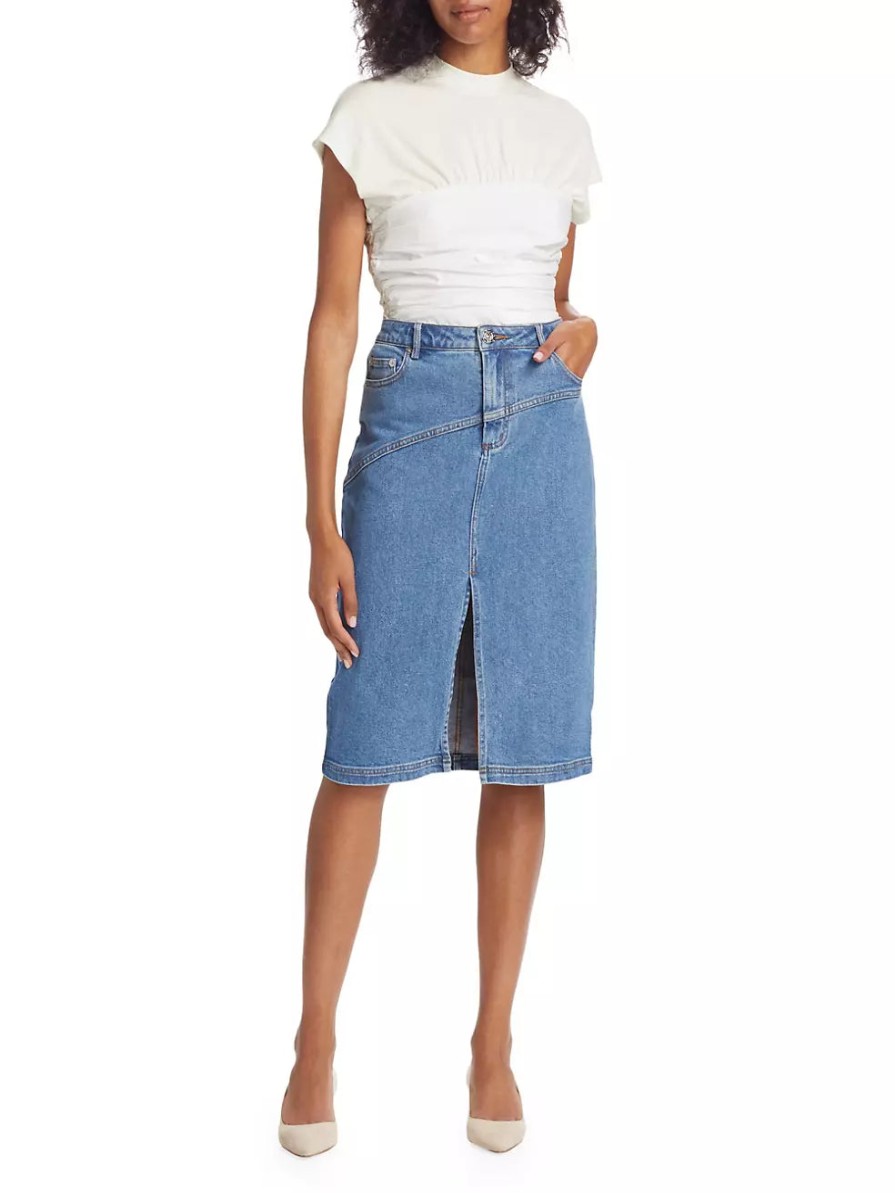 Bottoms Staud | Hudson Skirt Medium Wash