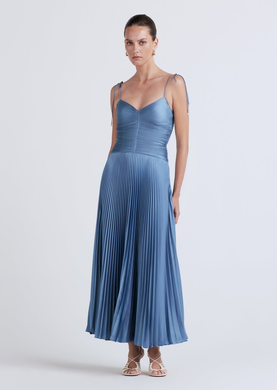 Dresses/Jumpsuits Derek Lam - 10 Crosby | Rochelle Pleated Cami Dress Steel Blue