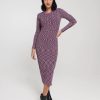 Dresses/Jumpsuits KADA | The Space Dye Ribbed Sweater Midi Dress Wild Berry