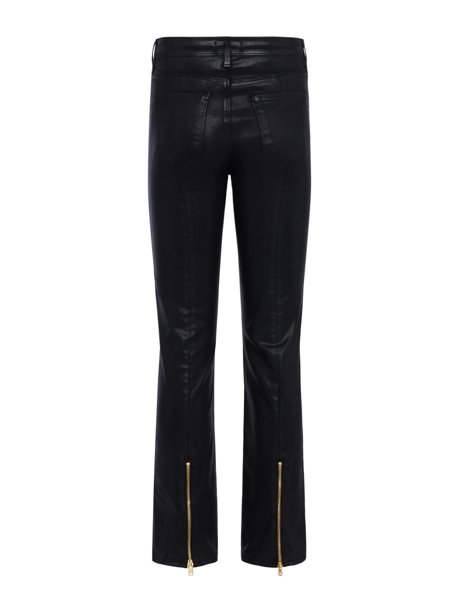 Bottoms L'AGENCE | Ginny High Rise Straight Coated Jean Noir Coated