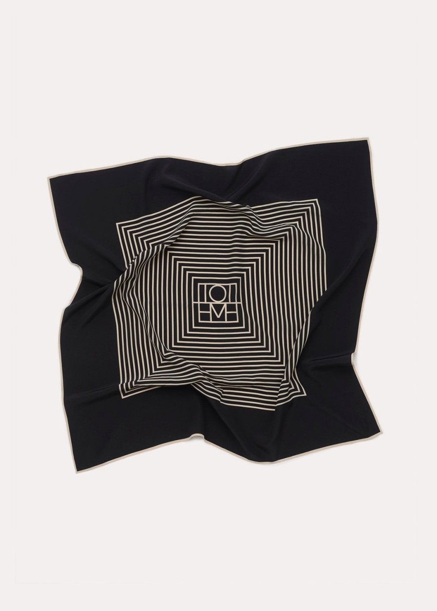 Accessories Toteme Scarves | Centered Monogram Silk Scarf