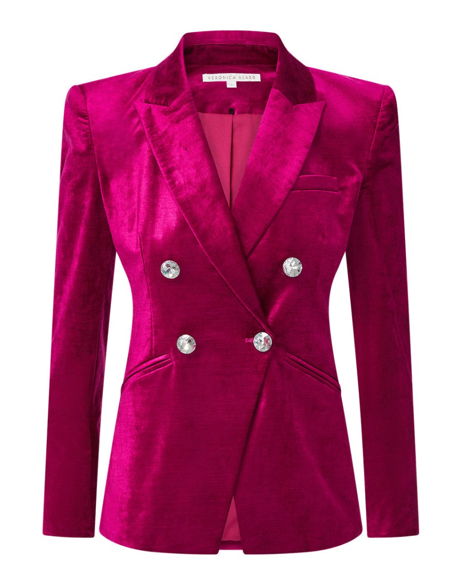 Outerwear Veronica Beard | Elam Dickey Jacket Fuchsia