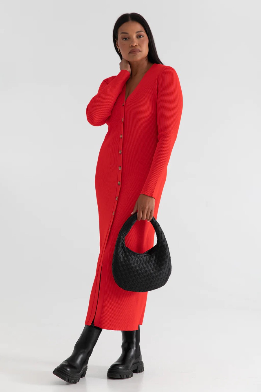 Dresses/Jumpsuits KADA | The Sweater Duster Midi Dress