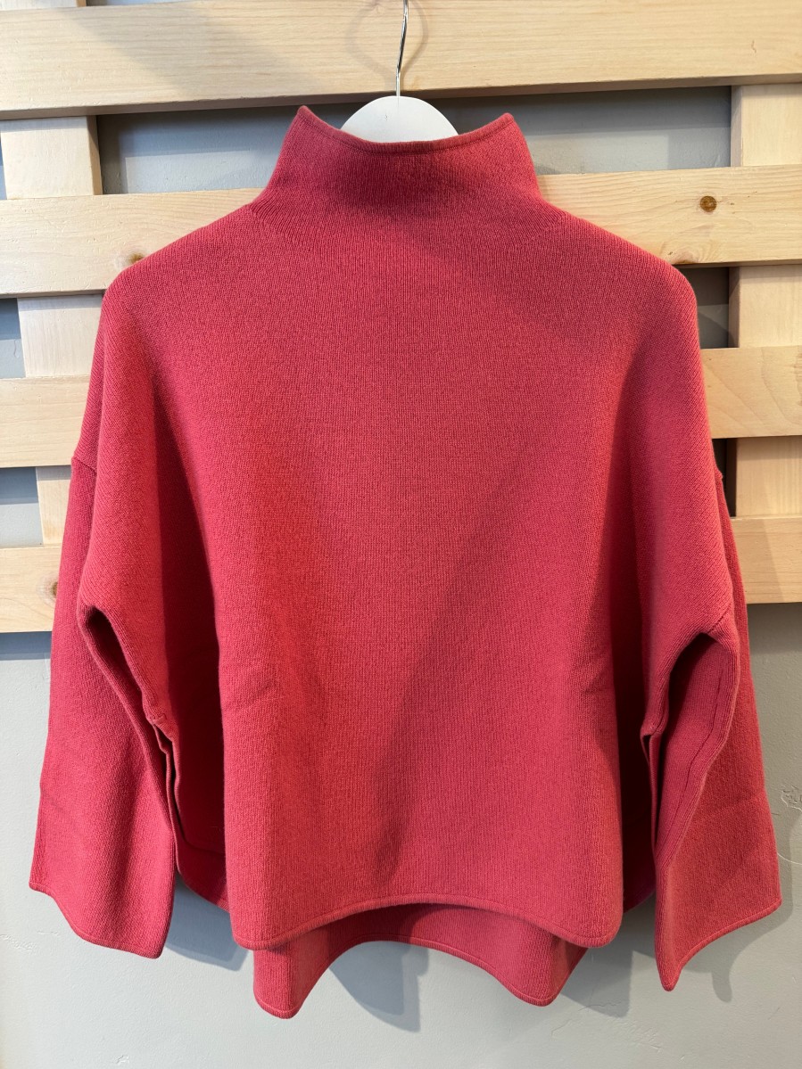 Sweaters Allude | Mockneck Roll Seam Sweater