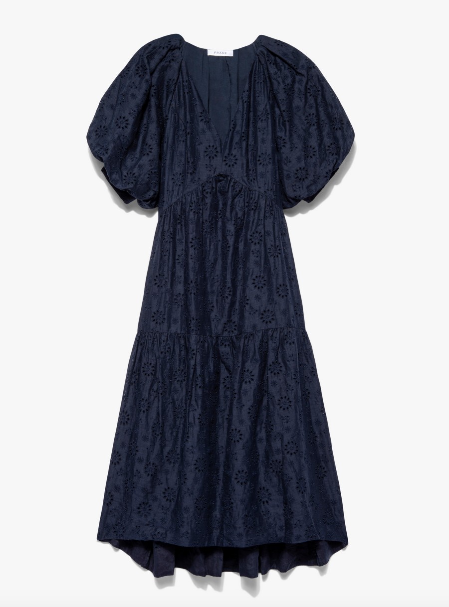 Dresses/Jumpsuits Frame | V-Neck Puff Sleeve Maxi Dress